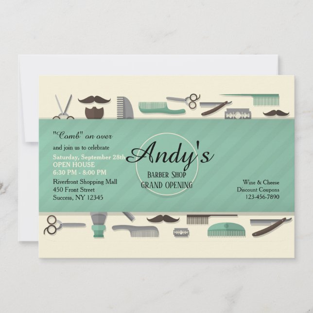 Invitación a las herramientas de Barber (Anverso)