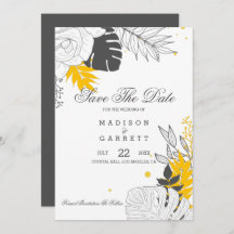 Invitación a las hojas amarillas y blancas