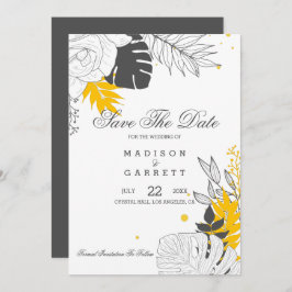 Invitación a las hojas amarillas y blancas