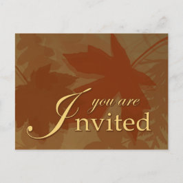 Invitación a las hojas de otoño - postal