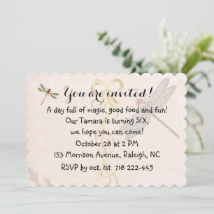 Invitación a las libélulas de cumpleaños