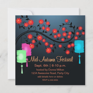 Invitación a las luces de las flores y los farolil