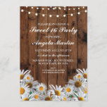 Invitación a las luces de madera de margarita de 1<br><div class="desc">Esta invitación a Daisy con luces de cuerda es perfecta para un aspecto rústico. Cambie el texto para que se adapte a su fiesta. Perfecto para cualquier edad. Vea los artículos coincidentes en la colección rusa Wow Meow Daisy Wood.</div>