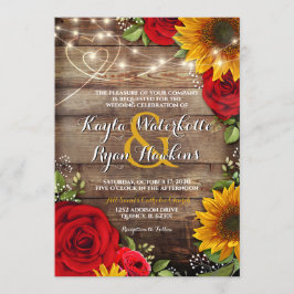 Invitación a las luces de madera rústicas de giras