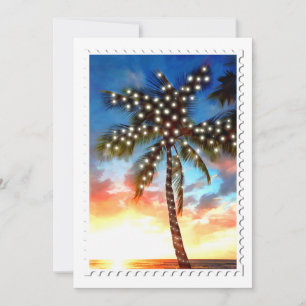 Invitación a las luces del árbol de palmas de vaca
