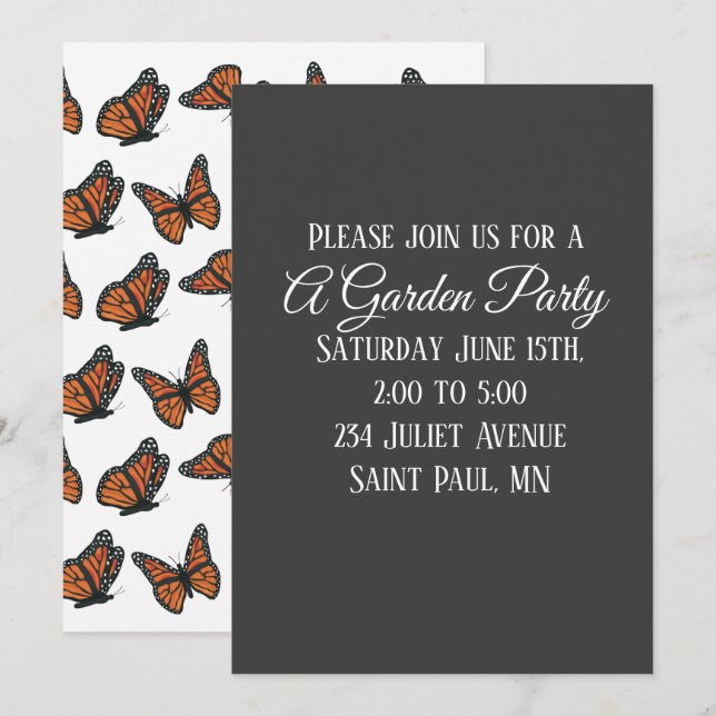 Invitación a las mariposas monarcas (Anverso / Reverso)