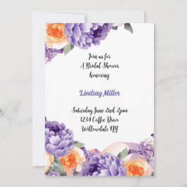 Invitación a las novias con ducha de novia Dusty M