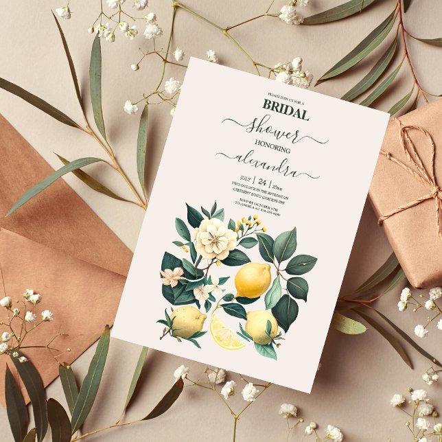 Invitación a las novias de Rustic Watercolor Citru (Subido por el creador)