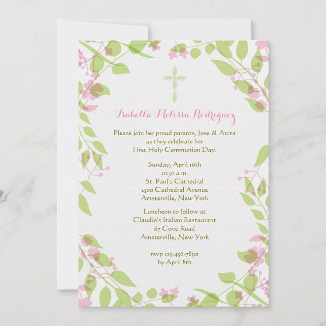 Invitación a las primeras flores de primavera (Anverso)