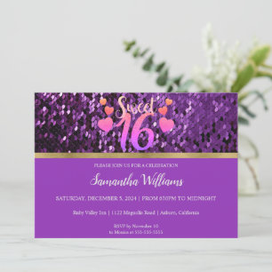 Invitación a las Secuencias Púrpura Dulce 16