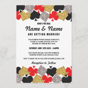 Invitación a las tarjetas Fiestas del Casino Boda
