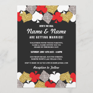Invitación a las tarjetas Fiestas del Casino Boda
