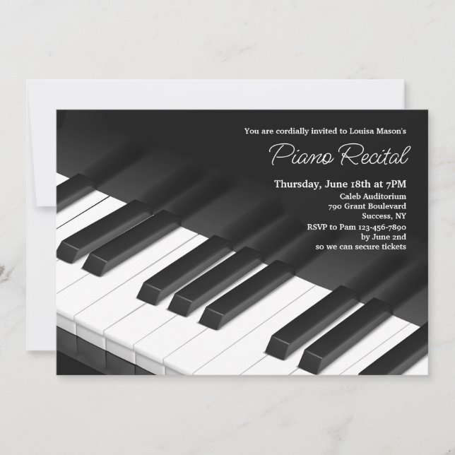 Invitación a las teclas de piano (Anverso)
