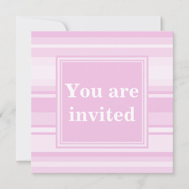 Invitación a las tiras rosadas del bebé (Anverso)