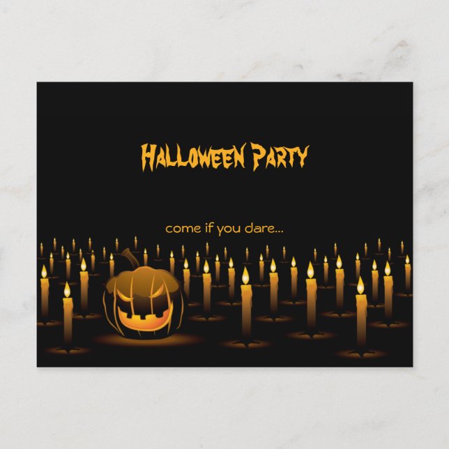 Invitación a las velas de Halloween con calabaza m (Anverso)