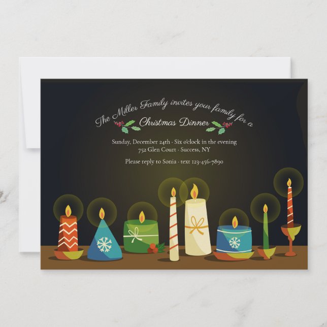 Invitación a las velas de vacaciones (Anverso)