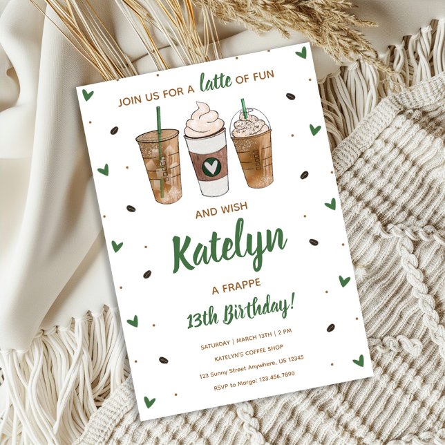 Invitación A Latte of Fun Birthday Invitation (Subido por el creador)