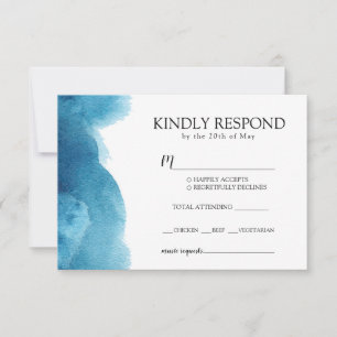 Invitación a lavado de color azul RSVP
