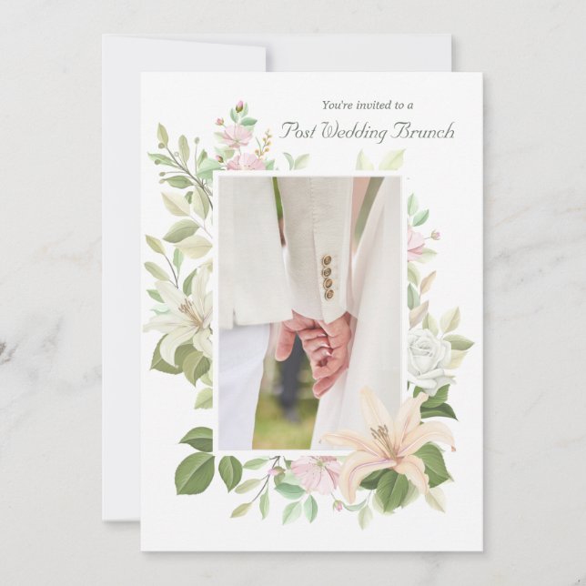 Invitación a Lilies Post Boda Brunch (Anverso)