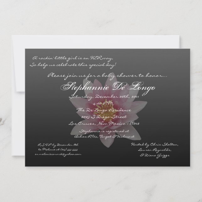 Invitación a Lily de inserción de 5x7 (Anverso)