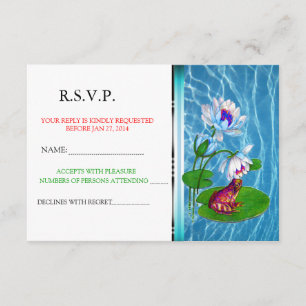 Invitación a Lily Pad con Invitación RSVP de rana