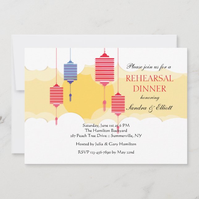 Invitación a linternas colgantes (Anverso)
