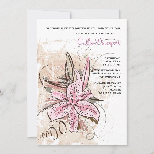 Invitación a Lirio Tigre (Anverso)