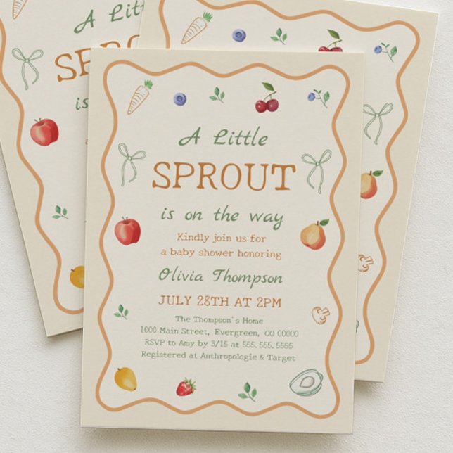 Invitación A Litte Sprout Baby Shower (Subido por el creador)