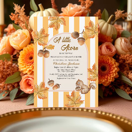 Invitación A Little Acorn Fall Plaids Baby Shower Invitation