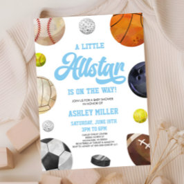 Invitación A Little Allstar Is On The Way! Sports Baby Shower