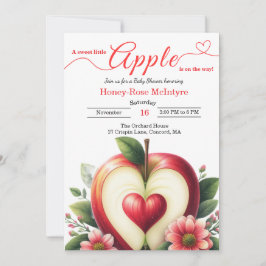 Invitación A Little Apple Is On The Way | Fall Baby Shower 