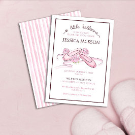 Invitación A Little Ballerina is on the Way Pink Ballet Shoes