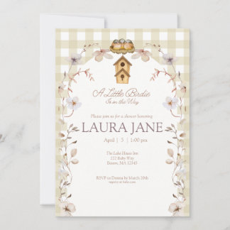 Invitación A Little Birdie is on the Way Shower Invitation