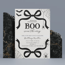 Invitación A Little Boo Baby Shower Halloween Bow Invitation