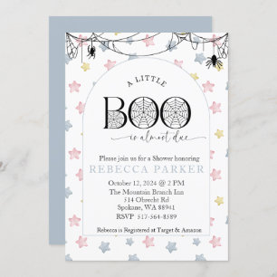 Invitación A Little Boo casi le toca a Boy Baby Shower