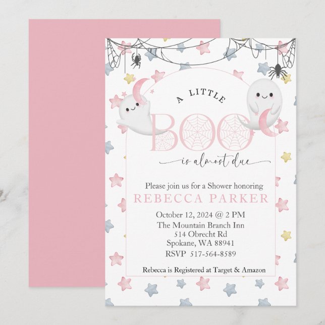 Invitación A Little Boo casi se le debe Chica Baby Shower (Anverso / Reverso)