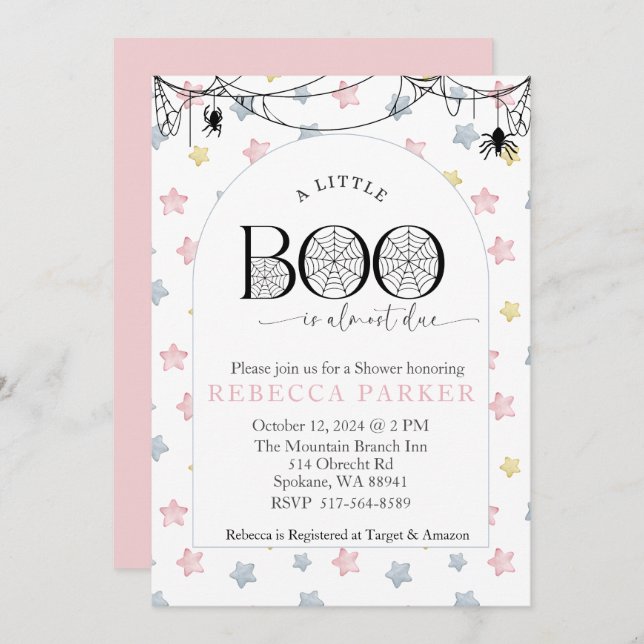 Invitación A Little Boo casi se le debe Chica Baby Shower (Anverso / Reverso)