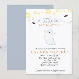 Invitación A Little Boo casi se le espera Baby Shower de Hall