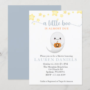 Invitación A Little Boo casi se le espera Baby Shower de Hall
