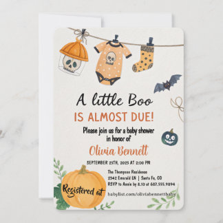 Invitación A Little Boo Halloween Baby Shower - Autumn Baby