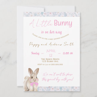 Invitación A Little Bunny Baby Shower Invitation
