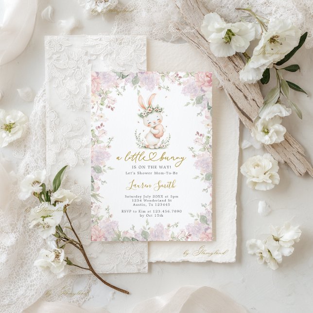 Invitación A little Bunny Is On The Way Baby Shower (Subido por el creador)