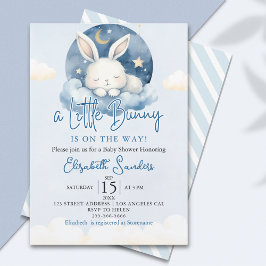 Invitación a Little Bunny is on the way Baby Shower Boy