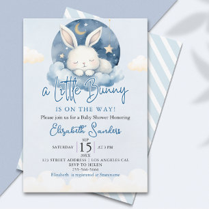 Invitación a Little Bunny is on the way Baby Shower Boy
