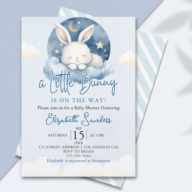 Invitación a Little Bunny is on the way Baby Shower Boy (Subido por el creador)