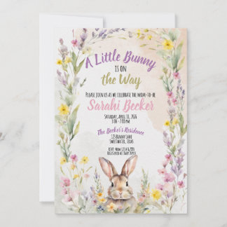 Invitación A Little Bunny is On the Way - Baby Shower Invite