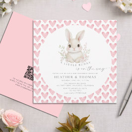 Invitación A Little Bunny Pink QR Code Baby Shower
