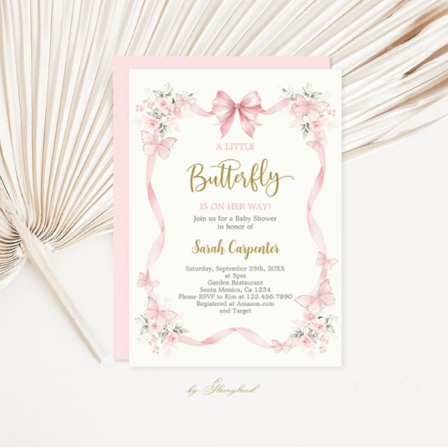Invitación A little Butterfly Baby Shower Girl Invitation (Subido por el creador)