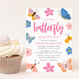 Invitación A Little Butterfly Is On Her Way Baby Shower