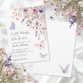 Invitación A Little Butterfly Wildflower Baby Shower